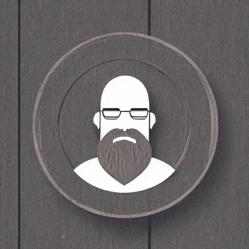 Image similar to wooden bowl, bearded man, woodlathe, vector art