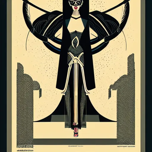 Image similar to art deco gothica by mcbess, greg rutkowski