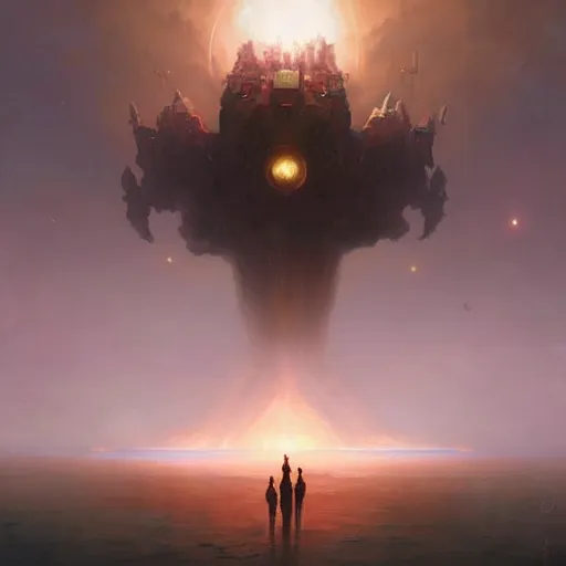 Image similar to aliens invading earth made by ivan aivazovsky, peter mohrbacher, greg rutkowski volumetric light effect broad light oil painting painting fantasy art style sci - fi art style realism premium prints available artwork unreal engine