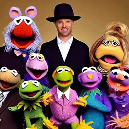 Image similar to hyper realistic puppet jury, muppet