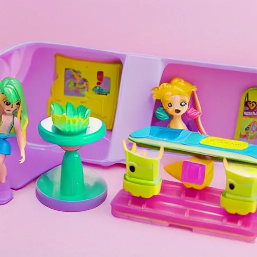 Prompt: a polly pocket type toy set that is themed around dinosaurs