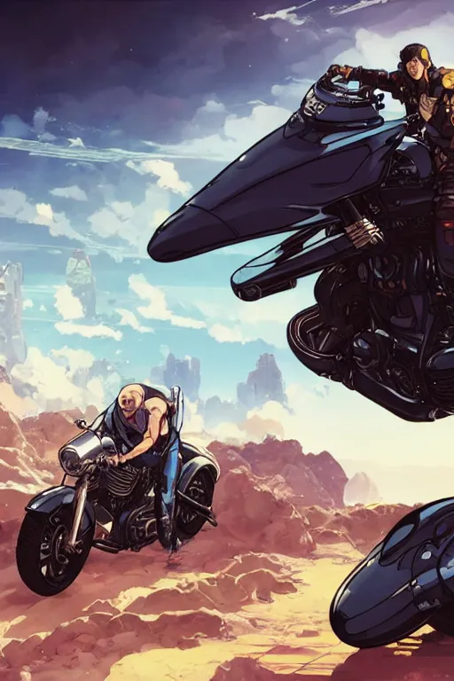 Prompt: akira riding a futuristic motorcycle on an abandonment planet, high intricate details, rule of thirds, golden ratio, cinematic light, 8 k, octane render, anime style, graphic novel by fiona staples and dustin nguyen, art by beaststars and orange, peter elson, alan bean, studio ghibli, makoto shinkai