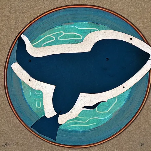 Image similar to whale in style of haida gwaii, pacific northwest, native american art, simple