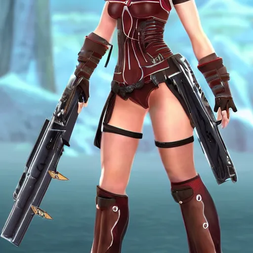 Image similar to natalie portman in xenoblade chronicles, character render, full body shot, highly detailed, in game render