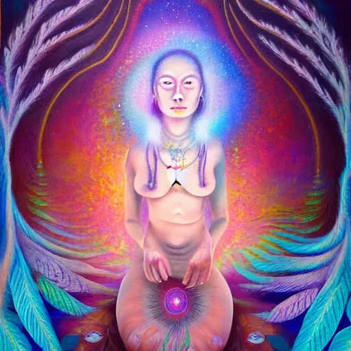 Prompt: failed initiation ayahuasca journey, astral spirit space journey in oil painting, ayahuasca, trending on artstation, award winning, emotional, highly detailed ethereal surrealist art by aoshima, chiho