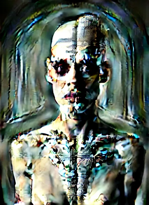 Prompt: smooth healthy skin, glowing complexion, high key lighting, portrait of kristen mcmenamy as a beautiful gentle futuristic bride of frankenstein, kintsugi, modern fine art, fractal, intricate, elegant, highly detailed, digital photography, subsurface scattering, by jheronimus bosch and greg rutkowski