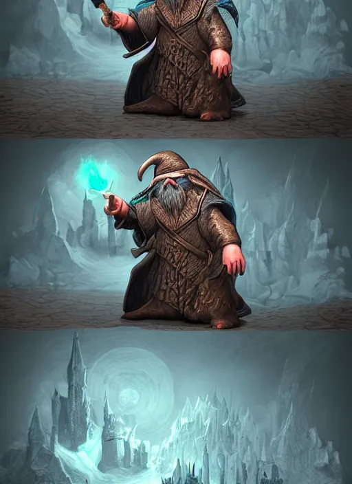 Image similar to highly detailed, hyper realistic wizard with a dungeon background by studio muti