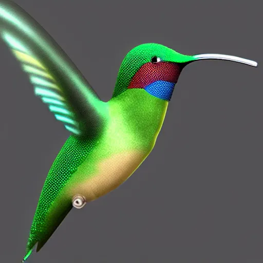 Image similar to ultra realistic cyber!!! hummingbird