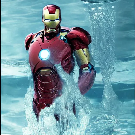 Prompt: photorealistic shockingly amazing portrait of Iron man submerged in water extremely detailed, made by wlop and maxwell boas