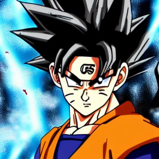 Prompt: goku in naruto shippuden