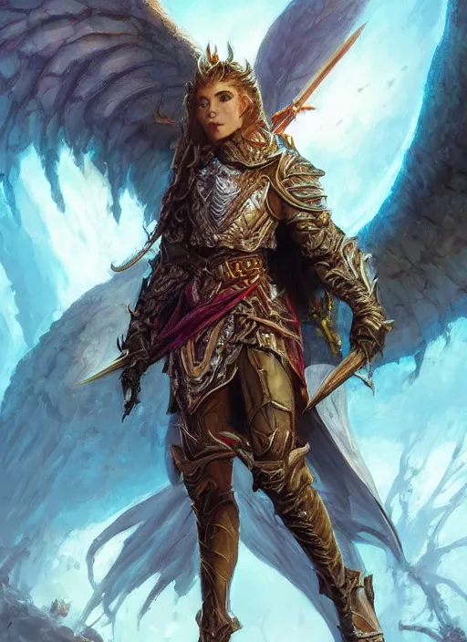 Image similar to seraph, ultra detailed fantasy, dndbeyond, bright, colourful, realistic, dnd character portrait, full body, pathfinder, pinterest, art by ralph horsley, dnd, rpg, lotr game design fanart by concept art, behance hd, artstation, deviantart, hdr render in unreal engine 5