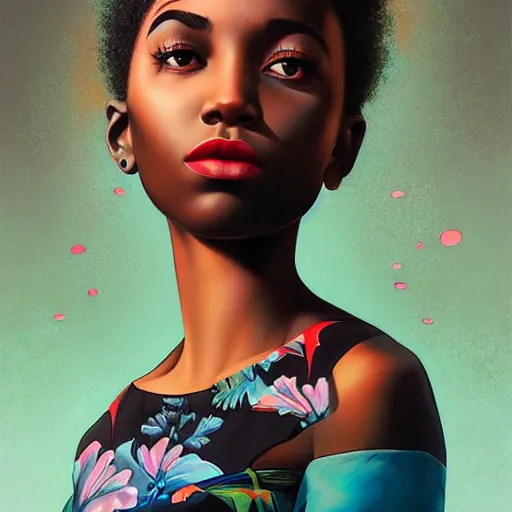 Image similar to berlin city portrait, black girl, Pixar style, by Tristan Eaton Stanley Artgerm and Tom Bagshaw.