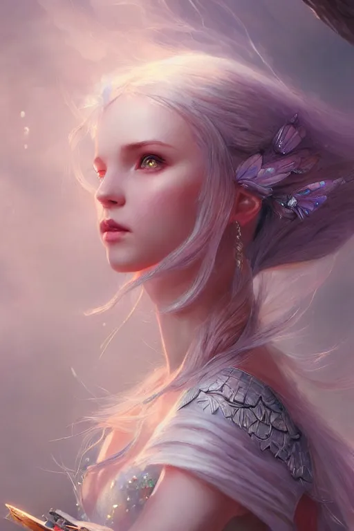 Image similar to fairy princess, highly detailed, d & d, fantasy, highly detailed, digital painting, trending on artstation, concept art, sharp focus, illustration, art by artgerm and greg rutkowski and magali villeneuve