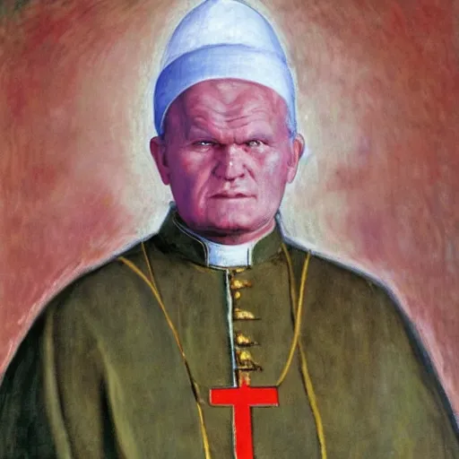 Image similar to portrait of john paul ii wearing piccolo's turban from dragon ball z by claude monet