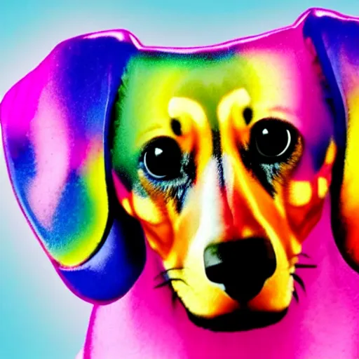 Image similar to lisa frank dachshund