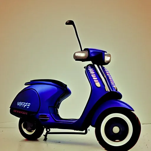 Image similar to cyberpunk Vespa