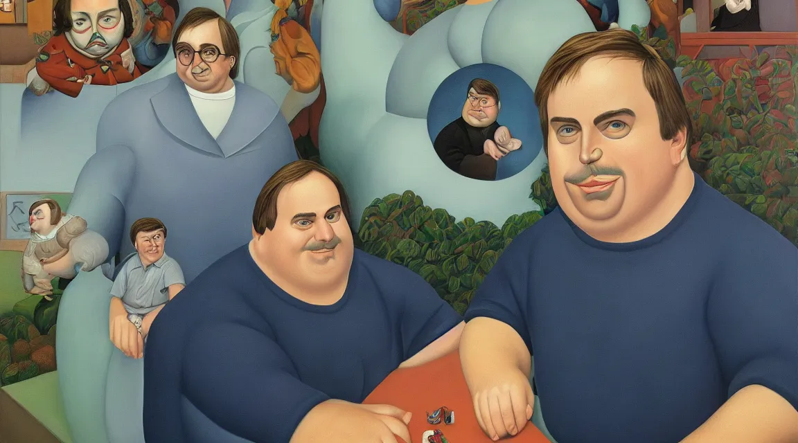 Image similar to portrait of Linus Torvalds painted by fernando botero