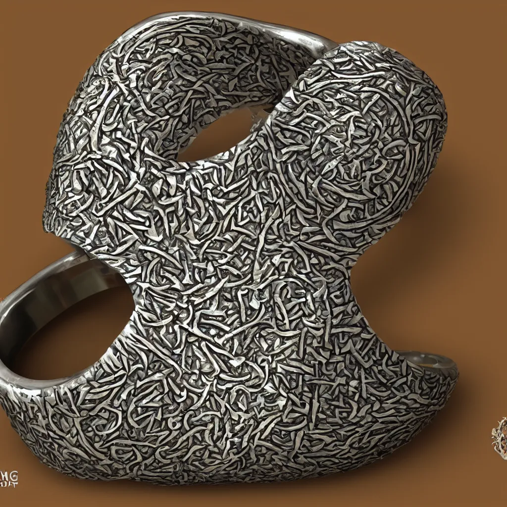 Image similar to the ring from lord if the rings with an imprinted ruler, cm scale imprinted on the inside of the ring, one ring to rule them all, highly detailed, 8 k, trending on artstation, mystic, rpg artwork