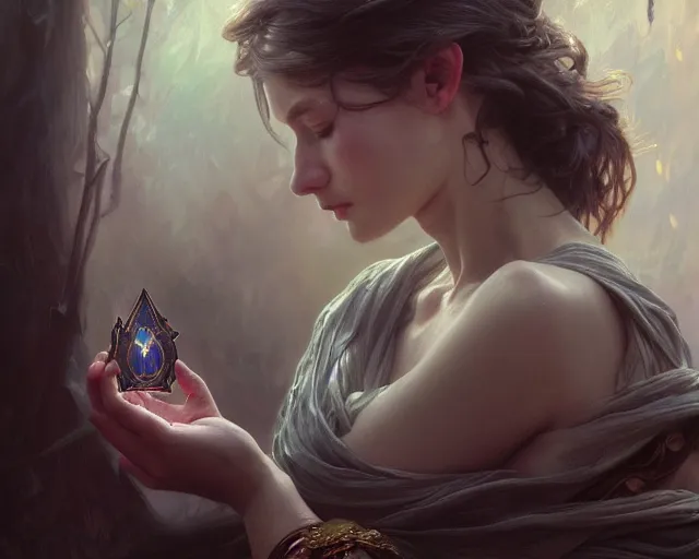 Image similar to photography of alyssa monks, deep focus, d & d and mtg, fantasy, intricate, elegant, highly detailed, digital painting, artstation, concept art, matte, sharp focus, illustration, hearthstone, art by artgerm and greg rutkowski and alphonse mucha