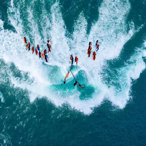 Image similar to ! dream limbus with a horde of office managers attacking the ocean, 4 k, high resolution, still, landscape, hd, dslr, hystoric photo, hyper realistic