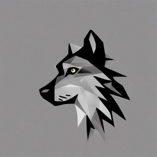 Prompt: laser cut animal vector image of a wolf