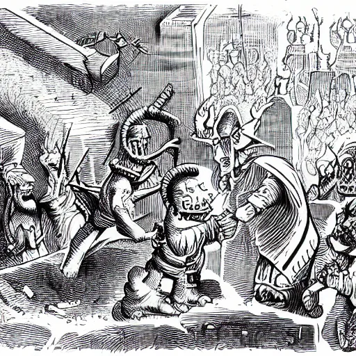 Image similar to dantes inferno with bart simpson and demons