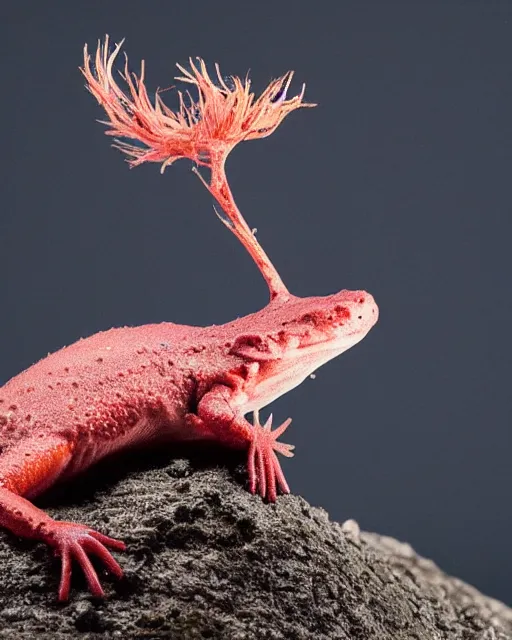 Prompt: a closeup shot of a proud axolotl amphibian creature standing up triumphantly against the nature, amphibian standing in a defiant and dignified manner, dramatic lighting, cinematic, extremely high detail, photorealistic, cinematic lighting, trending on ArtStationHQ, DSLR, Nikon