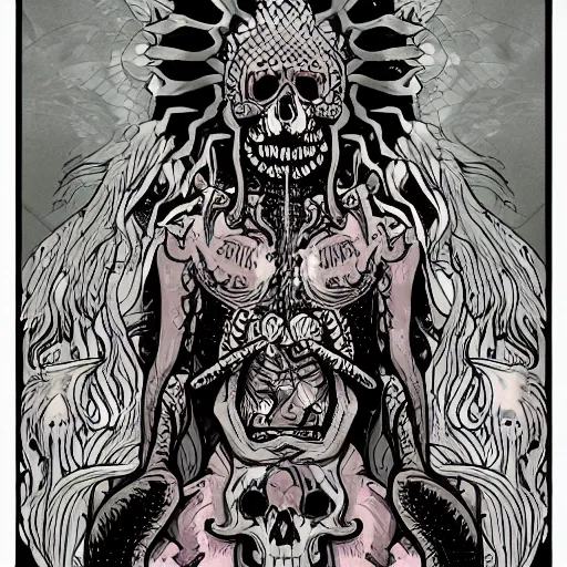 Image similar to a death god lacking the world, digital illustration,