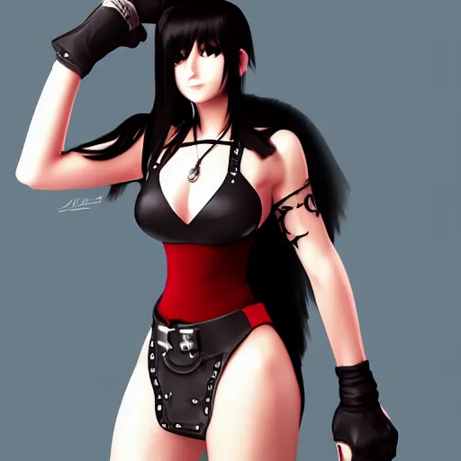 Prompt: tifa as a goddness,artstation