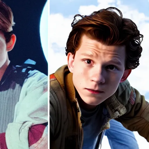 Prompt: Tom Holland as Marty MCFly