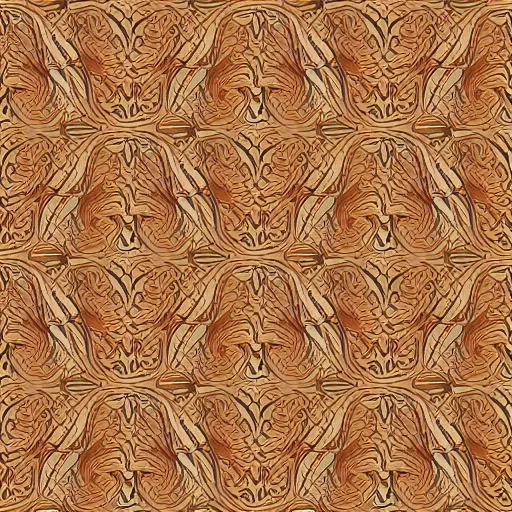 Image similar to Texture of wood ultra realistic, 4k, seamless repeating pattern symmetrical, damask pattern, reflections, epic, beautiful composition,octance render. insane details., hyper detail, concept ar