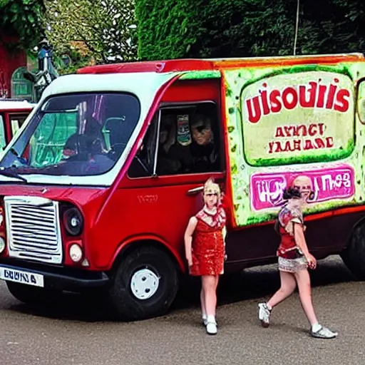 Image similar to they're justified and they're ancient and they drive an ice cream van