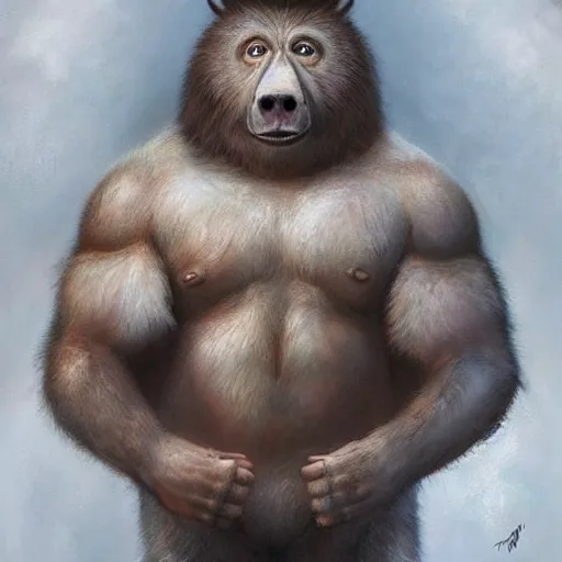 Image similar to Manbearpig is half man half bear half pig I'm super cereal beautiful stunning portrait by tony sart