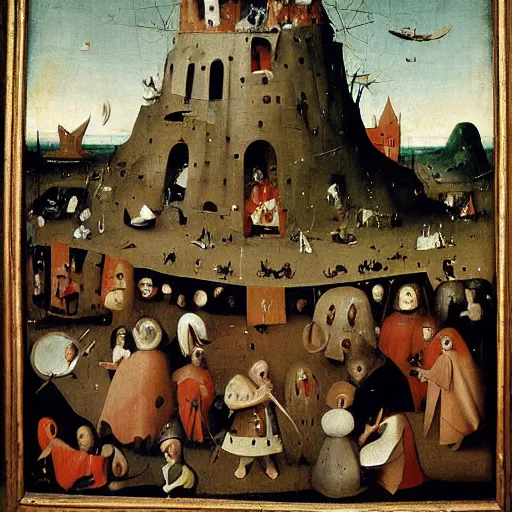 Image similar to painting of Waldo from Where’s Waldo by Hieronymus Bosch