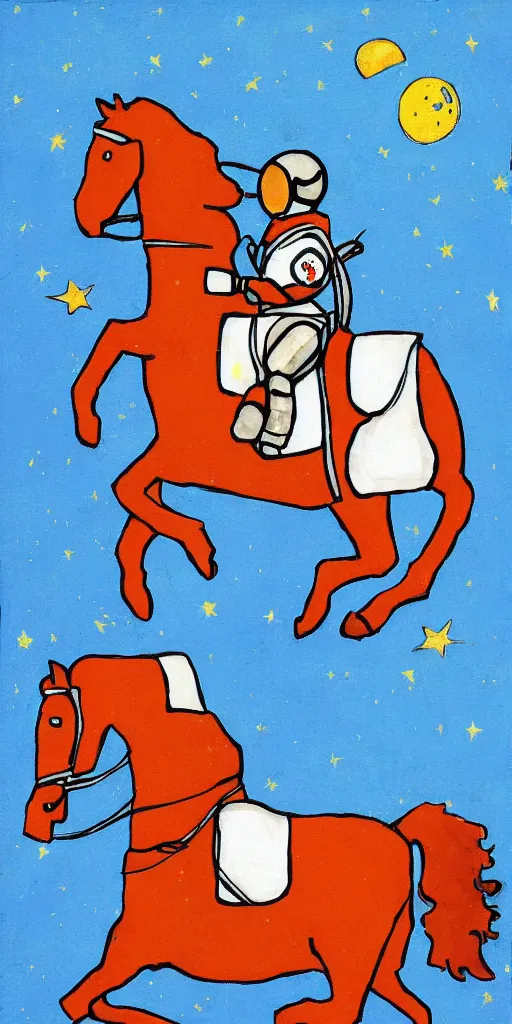 Image similar to astronaut riding horse, upside down