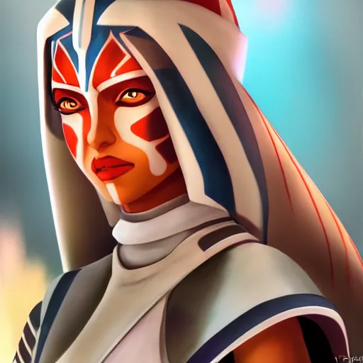 Image similar to portrait of ahsoka tano, anime fantasy illustration by tomoyuki yamasaki, kyoto studio, madhouse, ufotable, comixwave films, trending on artstation