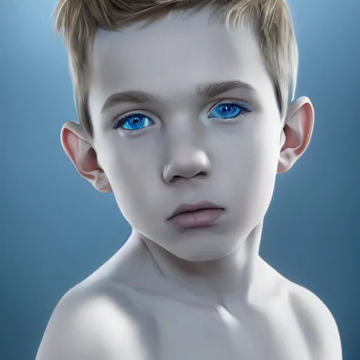 Image similar to a detailed full body portrait of a blonde boy with blue eyes, digital concept art illustration, incredibly detailed and realistic, 8 k, sharp focus