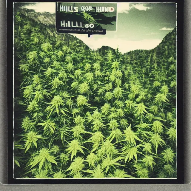 Image similar to hills of cannabis, polaroid