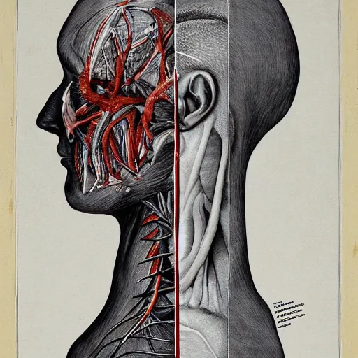 Image similar to brutalist anatomical diagram, hyperrealistic, aesthetic, masterpiece