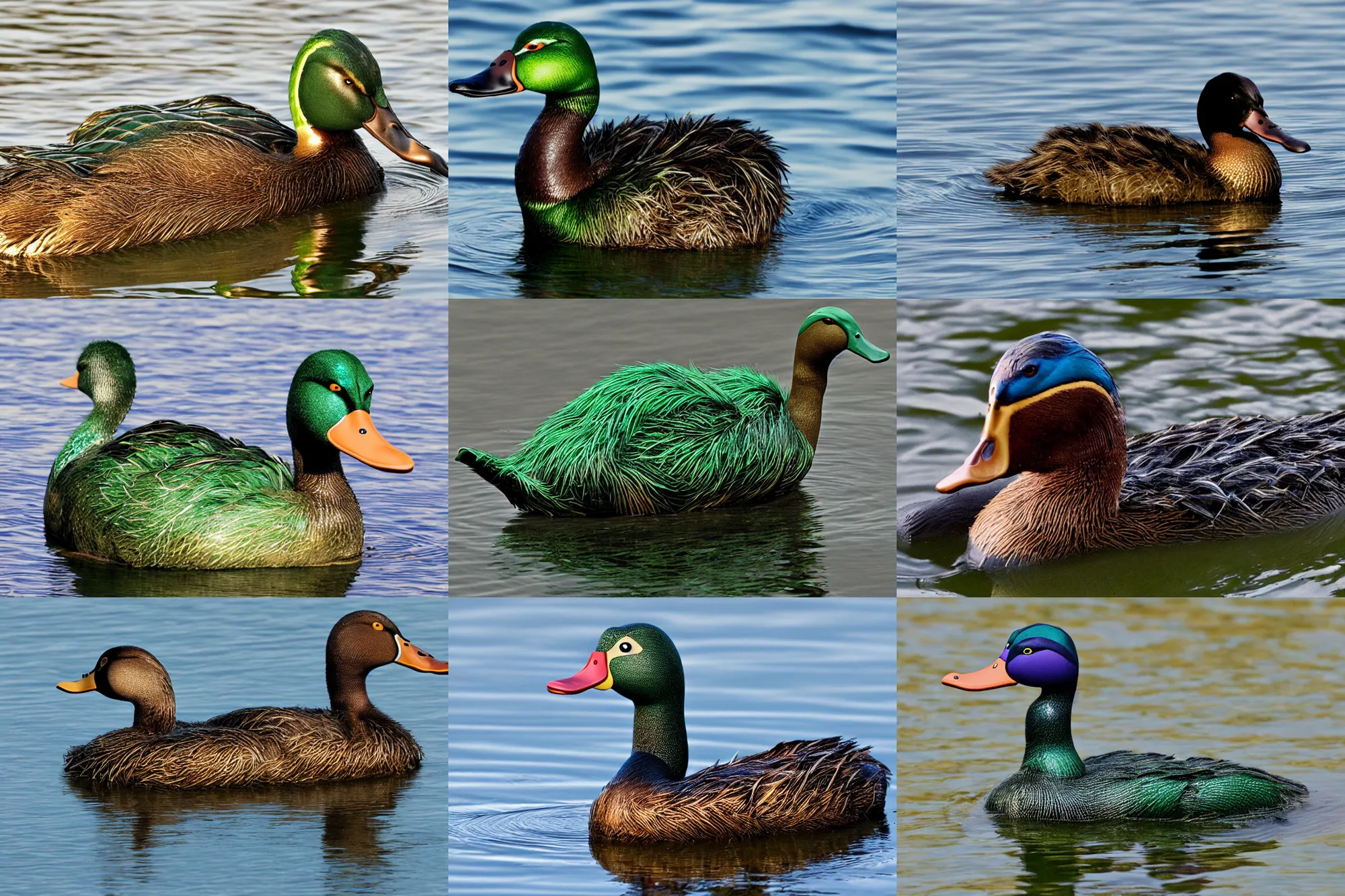 Prompt: loch ness mallard duck monster