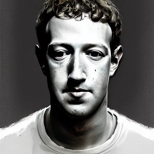 Image similar to portrait of mark zuckerberg, very detailed, art contest winner on behance, trendy on deviant art, by artgem, greg rutkowski