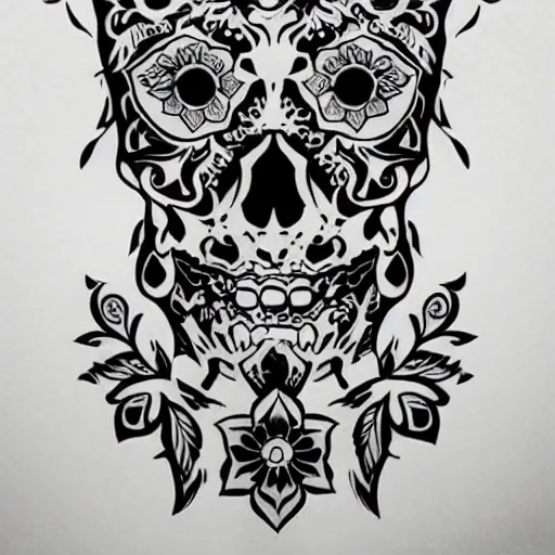 Image similar to tattoo design, stencil, tattoo stencil, traditional, a world famous tattoo