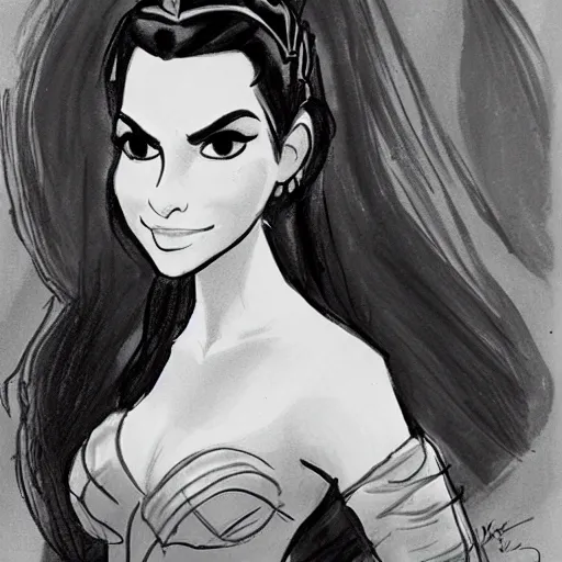 Image similar to milt kahl sketch of victoria justice as princess padme from star wars episode 3