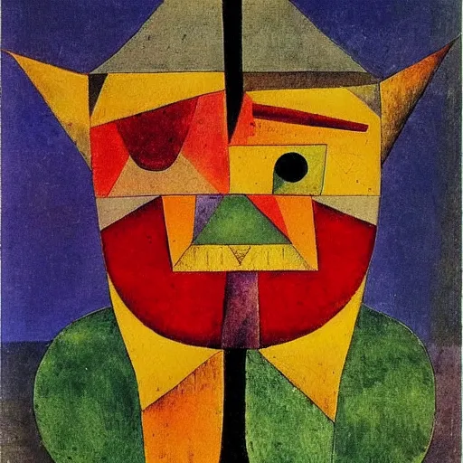 Prompt: monster mask by paul klee