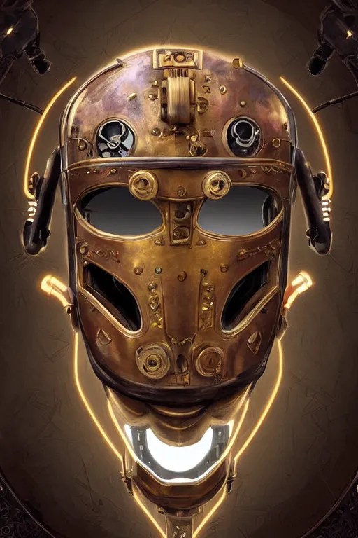 Image similar to steampunk helmet fantasy art mask robot ninja stylized digital illustration sharp focus, elegant intricate digital painting artstation concept art global illumination ray tracing advanced technology chaykin howard and campionpascale and cooke darwyn and davis jack