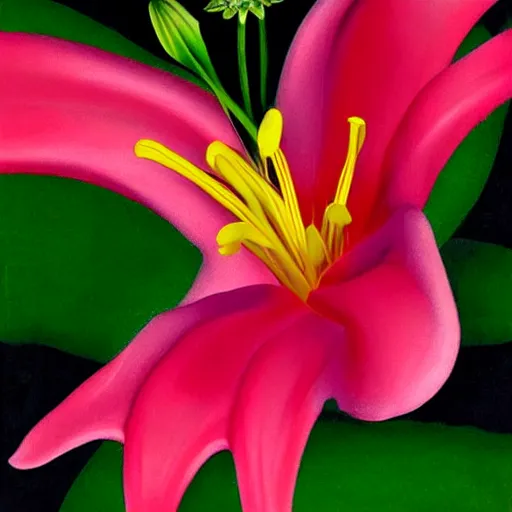 Image similar to close up of lily flower by okeeffe