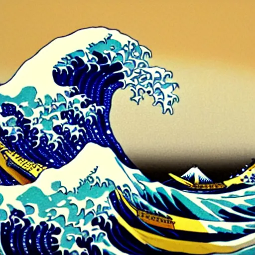 Prompt: The Great Wave off Kanagawa hyper realistic