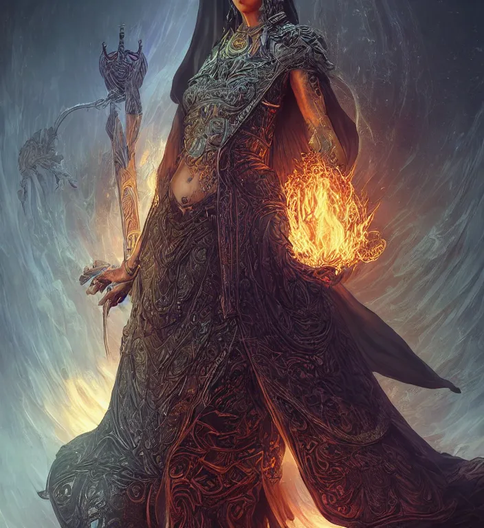 Image similar to unreal engine render + a goddess, tarot card, dark souls colour scheme, luminal, smooth, coherent, high detailed, kerem beyit, Karol Bak, featured on artstation, instagram HD, unreal engine