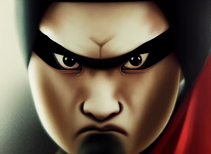 Prompt: a film still portrait of a ninja, finely detailed features, closeup at the face, sharp focus, perfect art, at lush forest background, warm cinematic lighting, intricate, anime, artstation, trending on pixiv fanbox, painted by greg rutkowski, studio ghibli, akihiko yoshida, hayao miyazaki, hiromu arakawa,