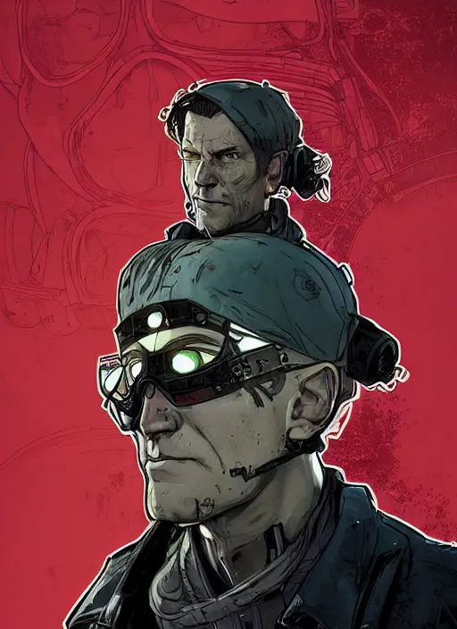 Prompt: cyberpunk chef. portrait by ashley wood and alphonse mucha and laurie greasley and josan gonzalez and james gurney. splinter cell, apex legends, rb 6 s, hl 2, d & d, cyberpunk 2 0 7 7. realistic face. character clothing. vivid color. dystopian setting.